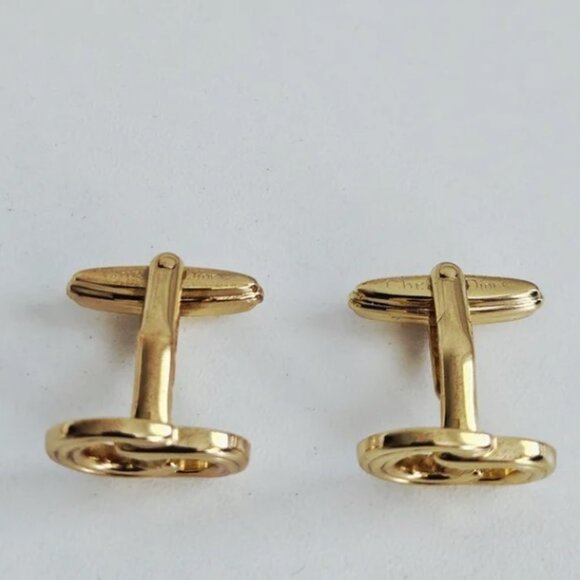 Christian Dior Vintage 1980sCD Logo Interlocking Cufflinks - Picture 4 of 5